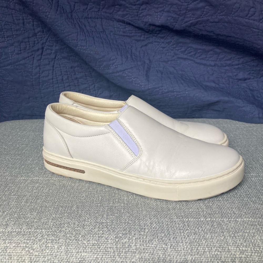 Birkenstock White Leather Sneakers Slip-On
